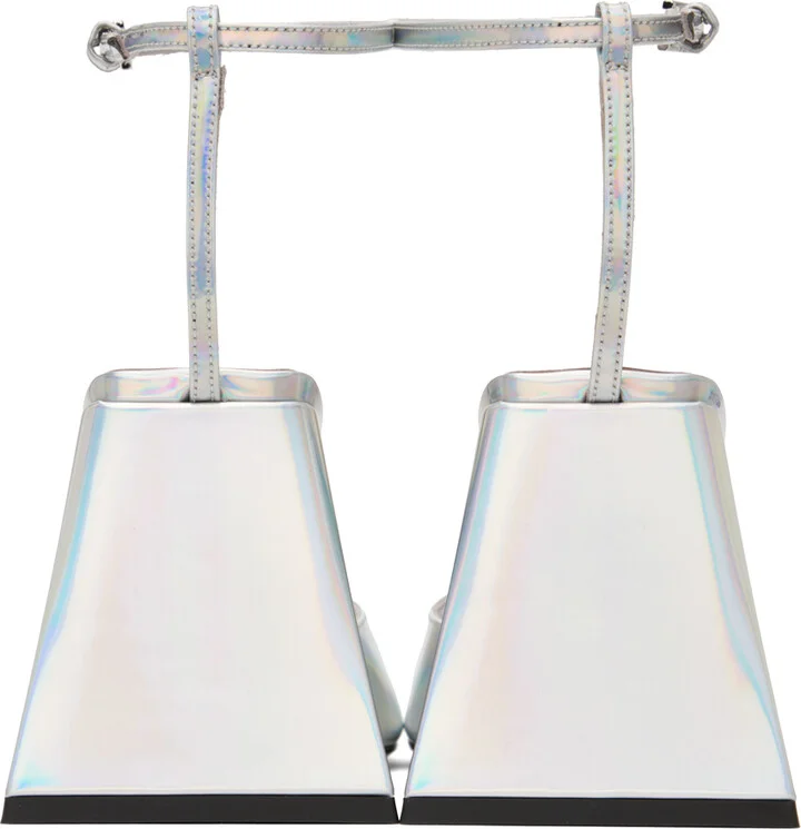 The Attico Silver Piper Heeled Sandals - Image 2