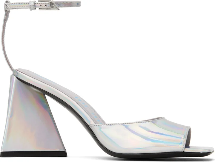 The Attico Silver Piper Heeled Sandals