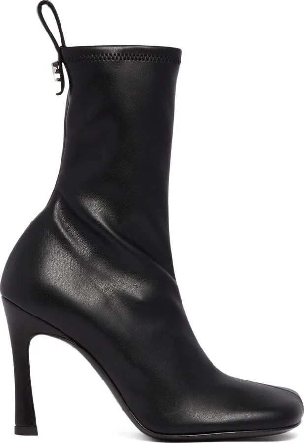 The Attico Square Toe Heeled Ankle Boots