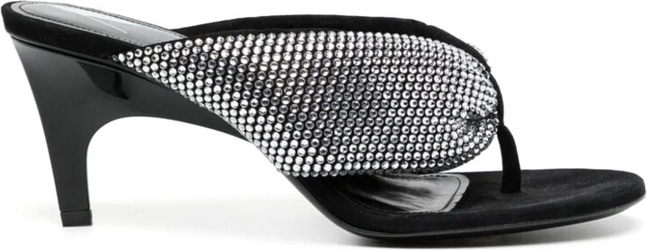 The Attico Strass Embellished Thong Sandals