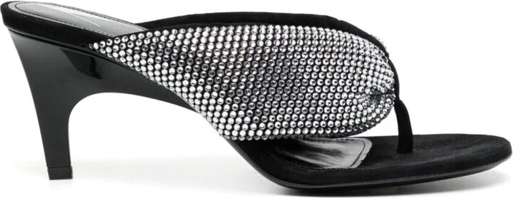 The Attico Strass Embellished Thong Sandals