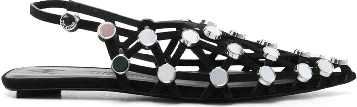 The Attico Suede W Workmanship Grid Ballerina Shoes