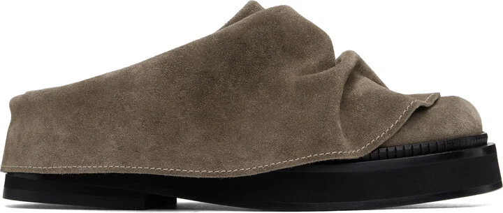 The Attico Taupe Mini Robin Slip-on Loafers
