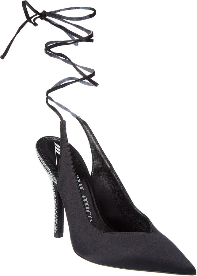 The Attico Venus Satin Slingback Pump