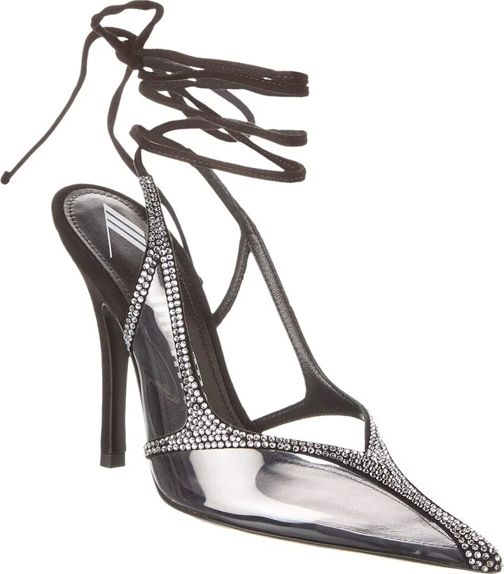The Attico Venus Suede & Vinyl Slingback Pump