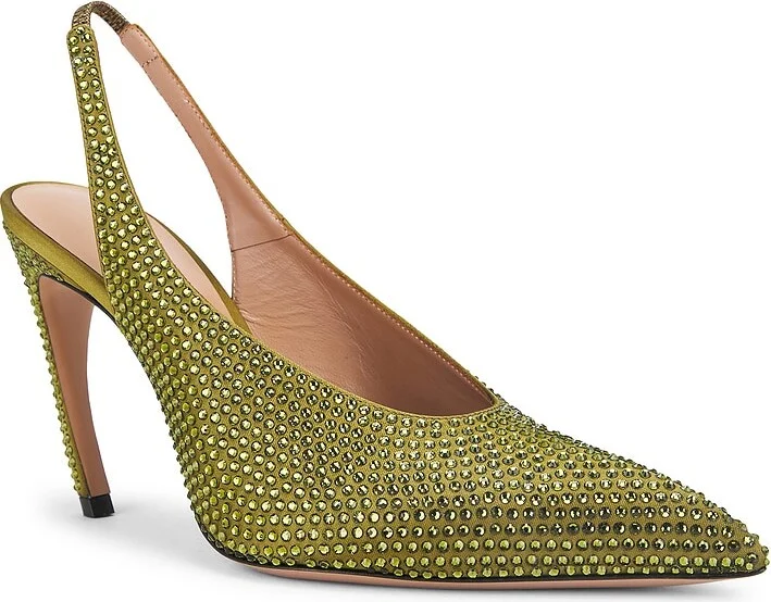 THE ATTICO Viper Slingback Pump in Green - Image 2