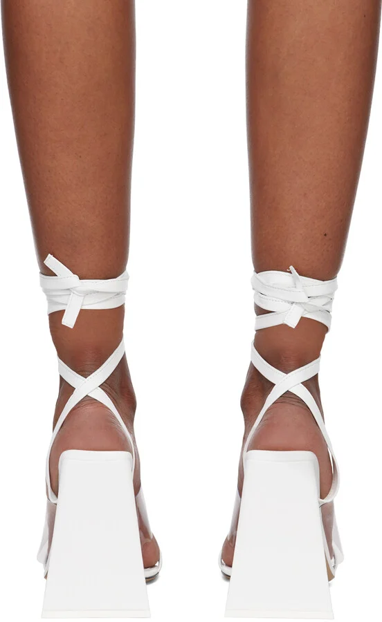 The Attico White Isa Heeled Sandals - Image 2
