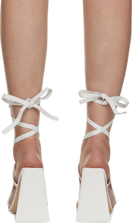 The Attico White Isa Heeled Sandals - Image 2