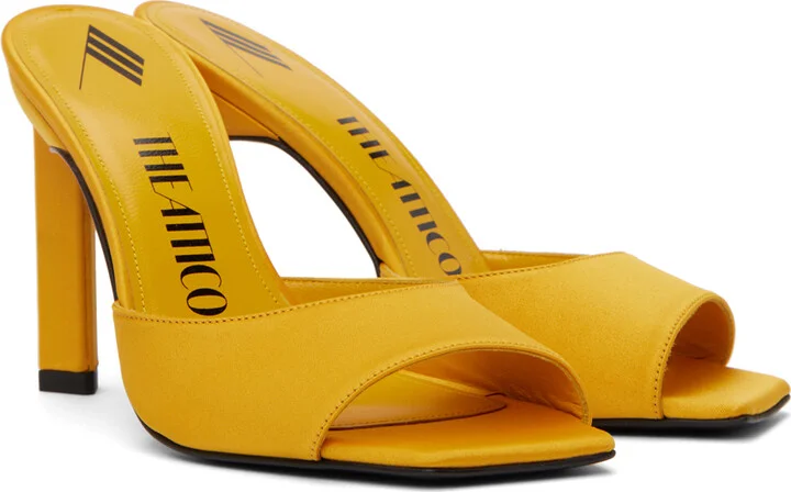 The Attico Yellow Kaia Heeled Sandals - Image 4