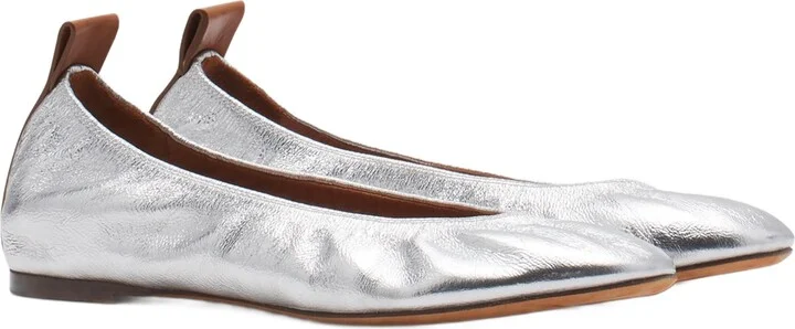 The Ballerina Flat In Metallic Leather - Image 2