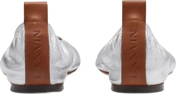 The Ballerina Flat In Metallic Leather - Image 3