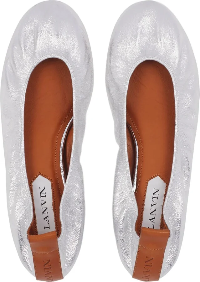 The Ballerina Flat In Metallic Leather - Image 4