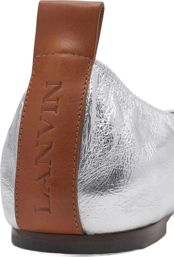 The Ballerina Flat In Metallic Leather - Image 5
