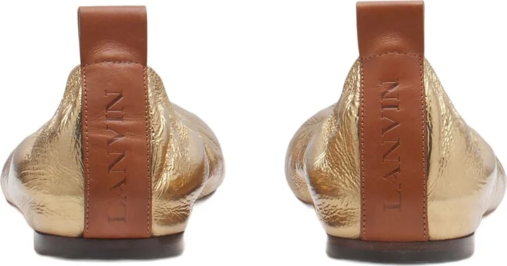 The Ballerina Flat In Metallic Leather - Image 9