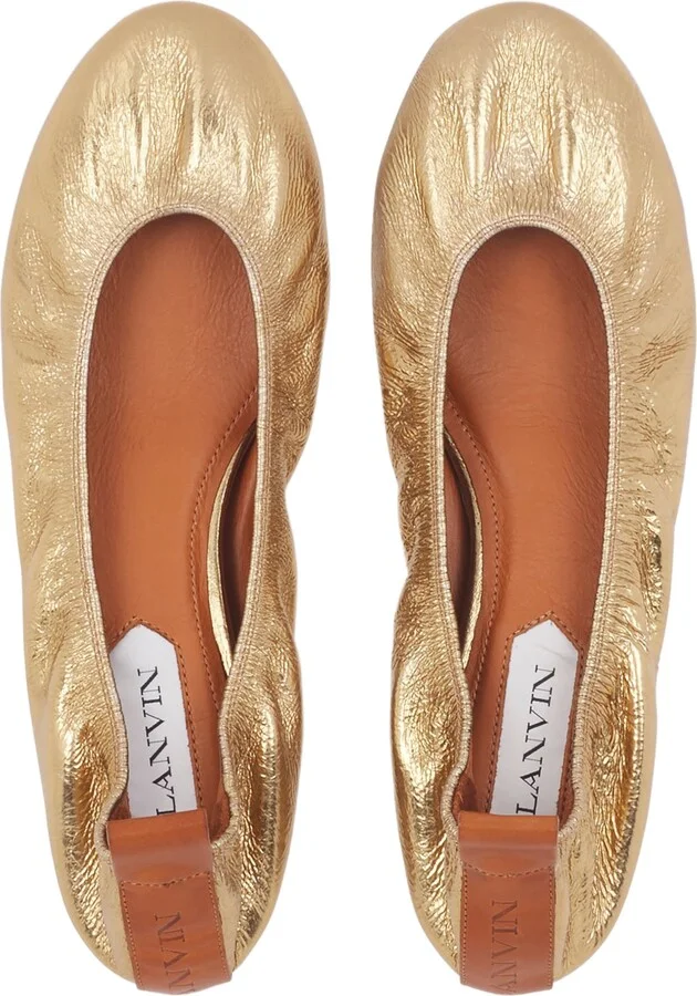 The Ballerina Flat In Metallic Leather - Image 10