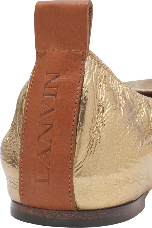 The Ballerina Flat In Metallic Leather - Image 11