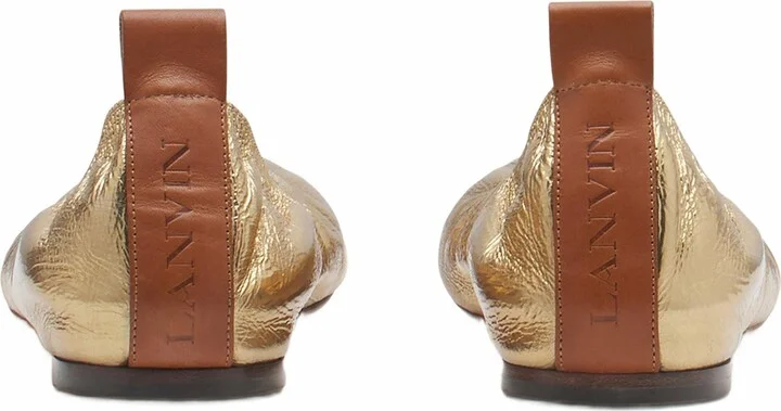 The Ballerina Flat In Metallic Leather - Image 3