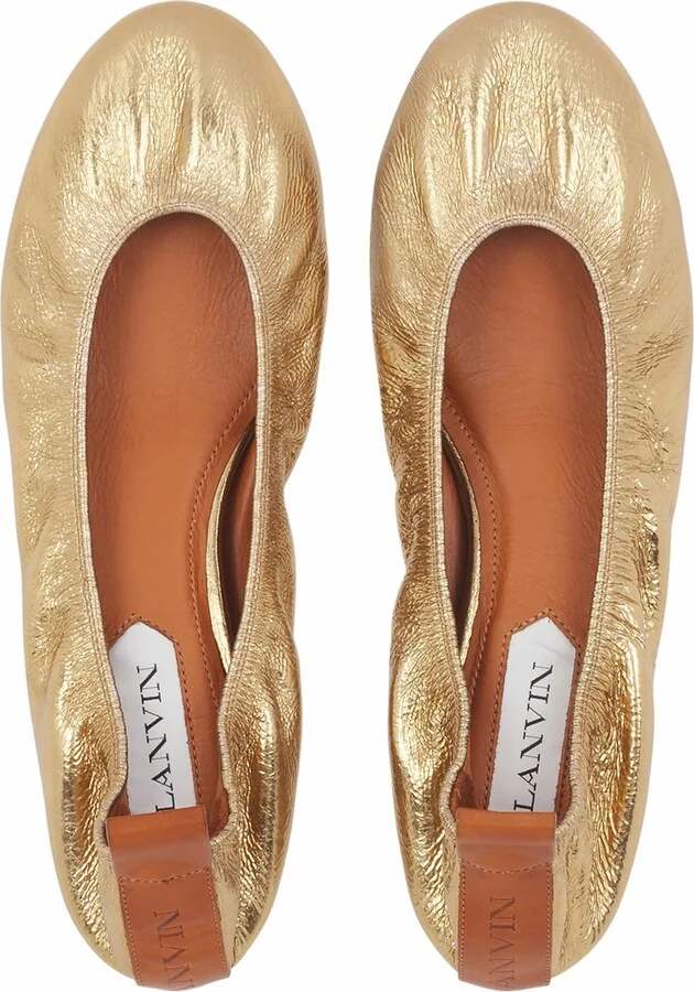 The Ballerina Flat In Metallic Leather - Image 4