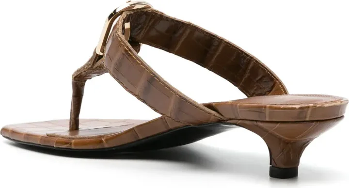 The Belted 35mm crocodile-effect mules - Image 3