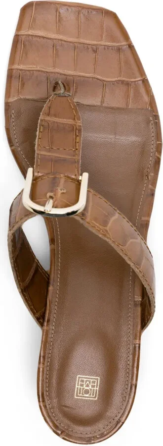 The Belted 35mm crocodile-effect mules - Image 4