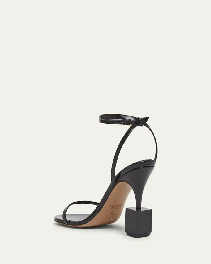 The Bisou Geometric Leather Sandals - Image 2