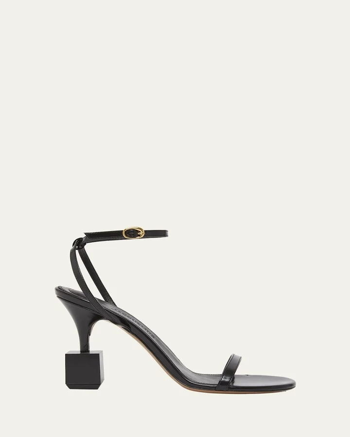 The Bisou Geometric Leather Sandals