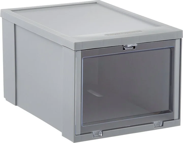 The Container Store X-Large Drop-Front Shoe Box Grey - Image 7