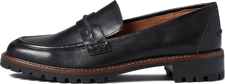 The Corinne Loafer Women's US 10.5 Black Leather Slip On Shoes KHD2656