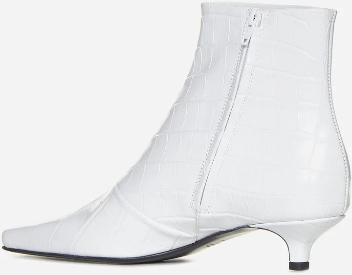 The Croco Slim Leather Ankle Boots - Image 3