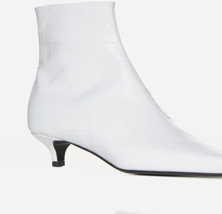 The Croco Slim Leather Ankle Boots - Image 4