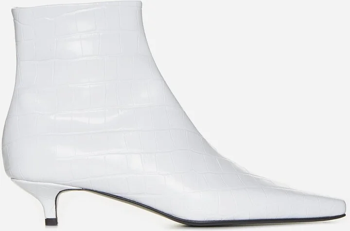 The Croco Slim Leather Ankle Boots