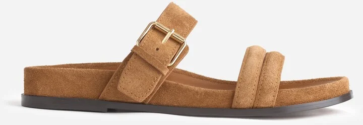 The Dara Double-Strap Slide Sandal in Suede