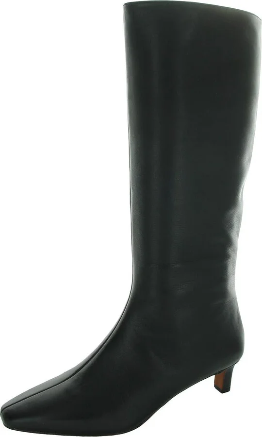 The Dimes Womens Covered Heel Leather Knee-High Boots