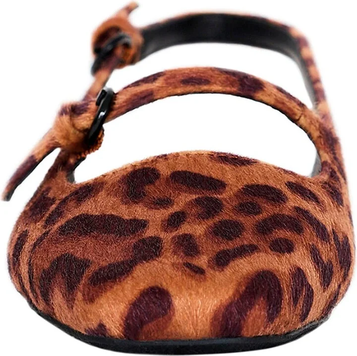 The Evie Faux Calf Hair Slingback Flat - Image 4
