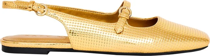The Evie Lizard Embossed Slingback Flat - Image 3