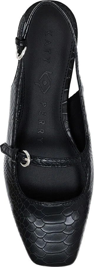 The Evie Snakeskin Embossed Slingback Flat - Image 6