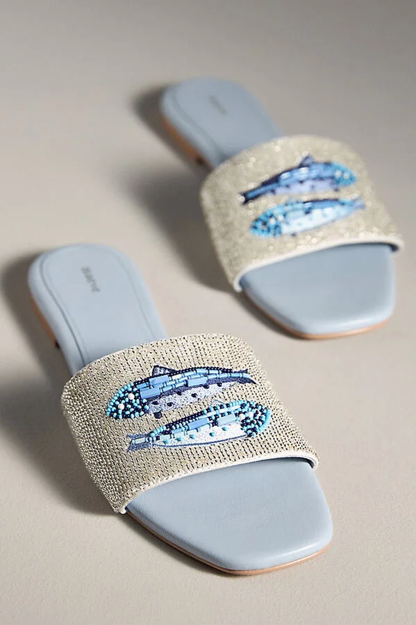 The Fiona Beaded Slide Sandals by Maeve - Image 4