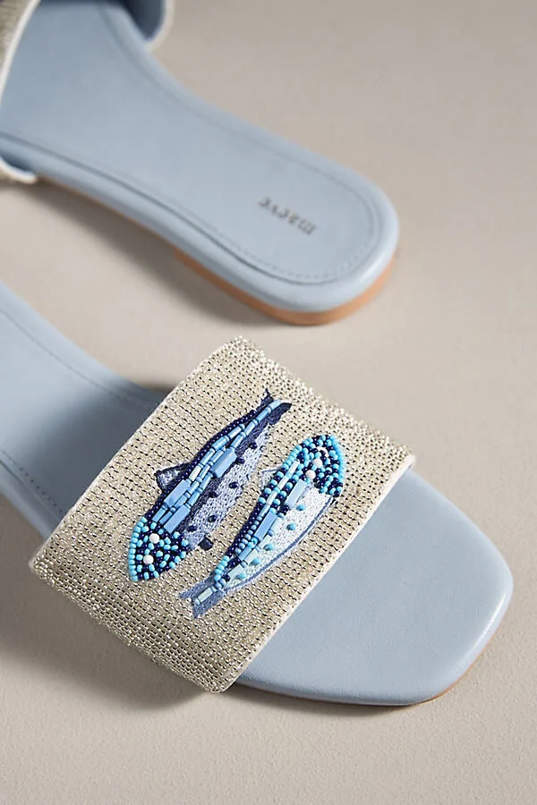 The Fiona Beaded Slide Sandals by Maeve - Image 5