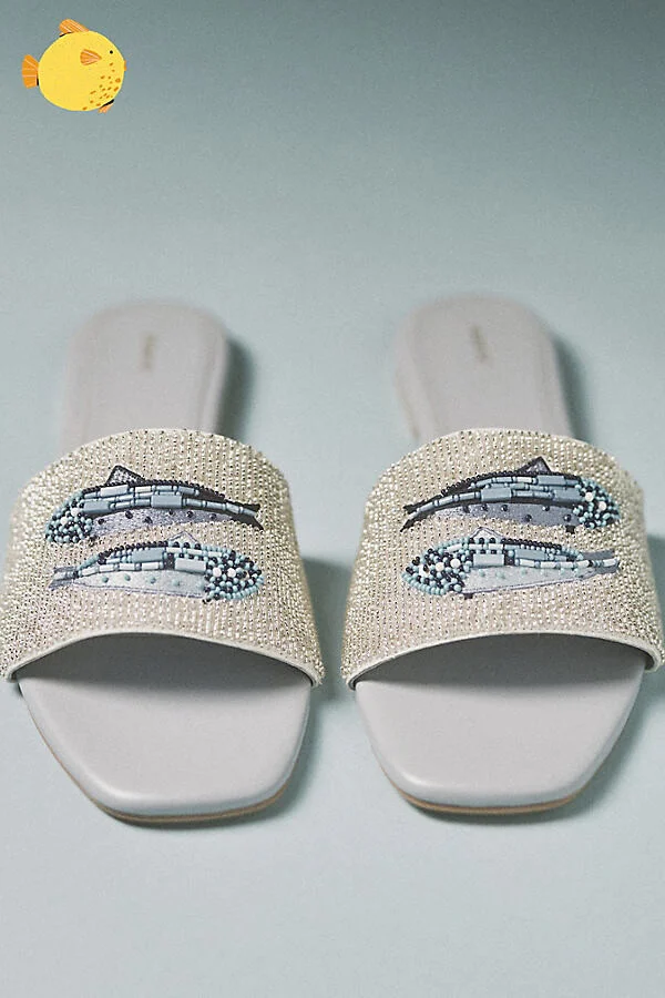 The Fiona Beaded Slide Sandals by Maeve - Image 6