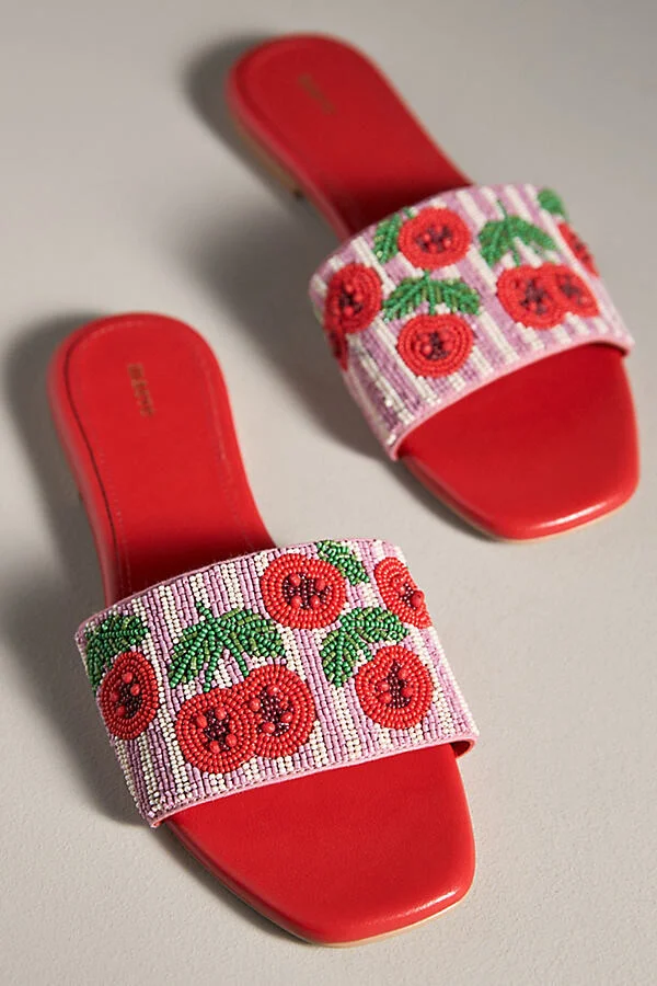 The Fiona Beaded Slide Sandals by Maeve - Image 2