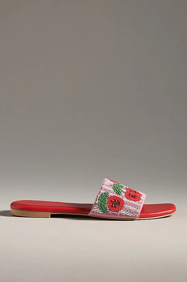 The Fiona Beaded Slide Sandals by Maeve - Image 3
