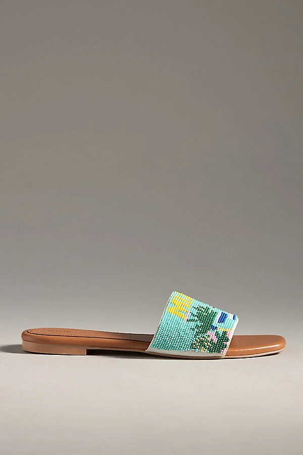 The Fiona Beaded Slide Sandals by Maeve - Image 2