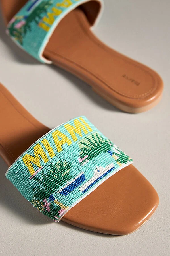 The Fiona Beaded Slide Sandals by Maeve - Image 3