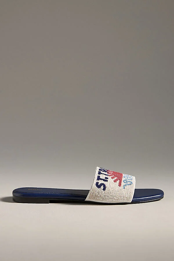The Fiona Beaded Slide Sandals by Maeve - Image 2