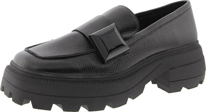 The Geli Combat Loafer Womens Slip On Square Toe Loafers