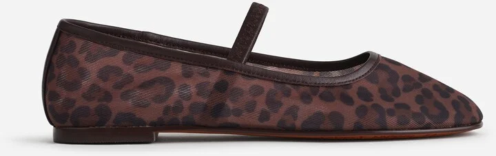 The Greta Ballet Flat in Leopard Mesh
