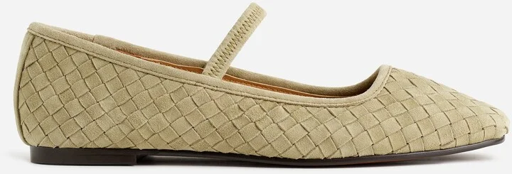 The Greta Ballet Flat in Woven Suede