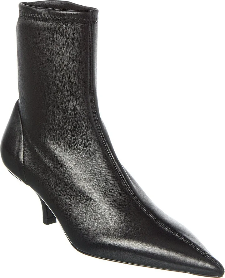 The Heeled Leather Sock Bootie