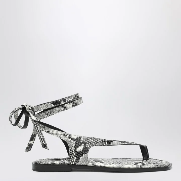 The Heidi Sandals snake-effect in leather