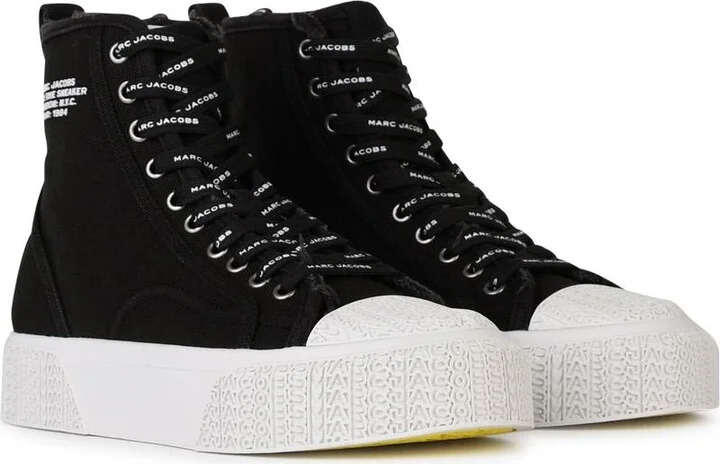 'the High Top' Black Canvas Sneakers - Image 2